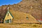 Iceland, Hofskirkja, the last turf church built in the old style. Art Print
